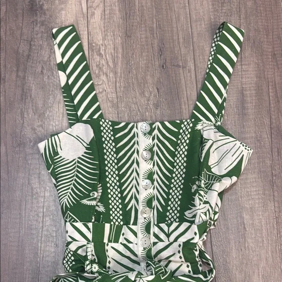 FARM Rio Green and White Tropical Romper - Picture 3 of 7
